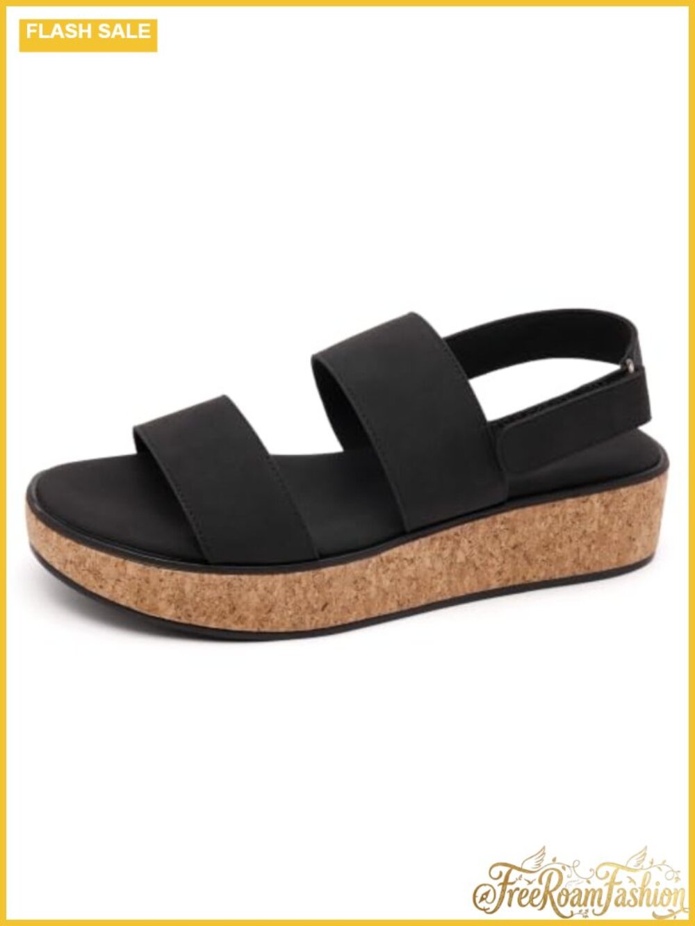 Womens Platform Wedge Sandals Cork Slingback Comfortable Summer Beach Casual